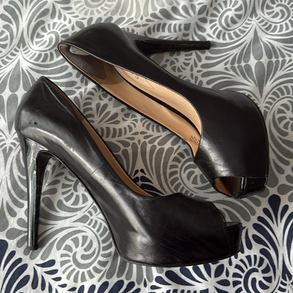 Guess Black Platform Wedge Heels